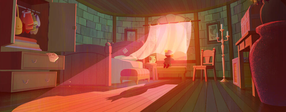 BOJJI&#39;S ROOM (Sunset): Ousama Ranking Fanart. Bojji is enjoying the sunset after a full day of adventures.